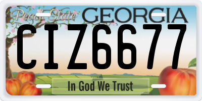 GA license plate CIZ6677
