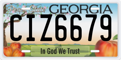 GA license plate CIZ6679