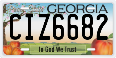 GA license plate CIZ6682