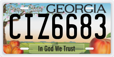 GA license plate CIZ6683