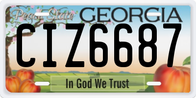 GA license plate CIZ6687