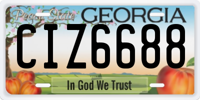 GA license plate CIZ6688