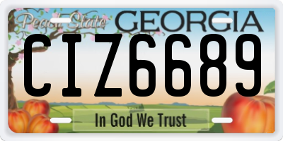 GA license plate CIZ6689