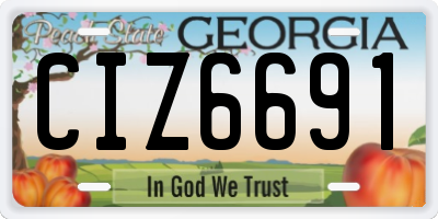 GA license plate CIZ6691