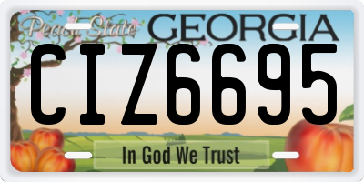 GA license plate CIZ6695