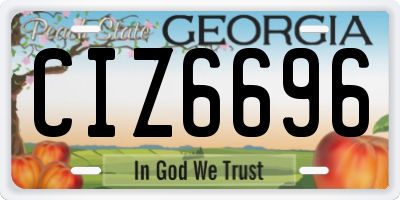 GA license plate CIZ6696