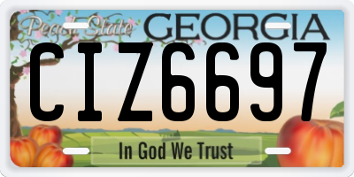 GA license plate CIZ6697