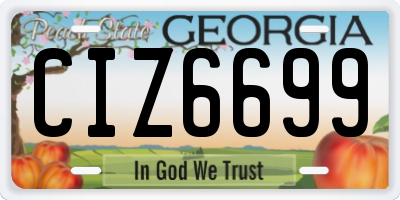 GA license plate CIZ6699