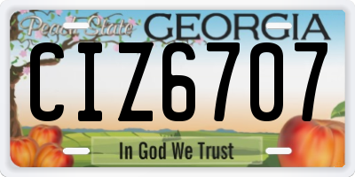 GA license plate CIZ6707