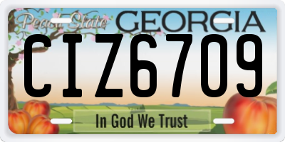 GA license plate CIZ6709