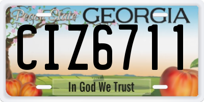 GA license plate CIZ6711