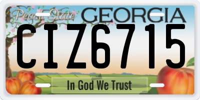 GA license plate CIZ6715