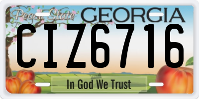 GA license plate CIZ6716
