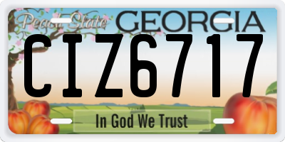 GA license plate CIZ6717