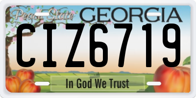 GA license plate CIZ6719
