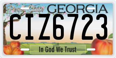 GA license plate CIZ6723