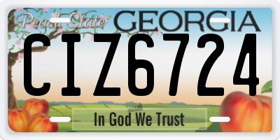 GA license plate CIZ6724