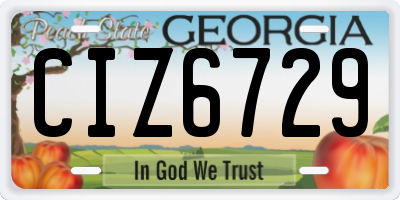 GA license plate CIZ6729