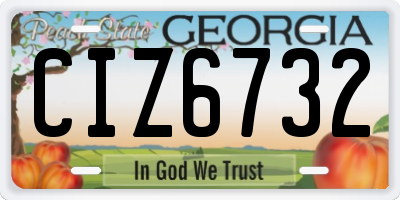 GA license plate CIZ6732