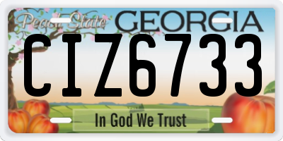 GA license plate CIZ6733