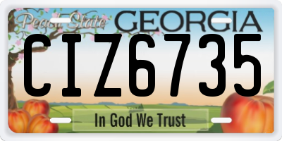 GA license plate CIZ6735
