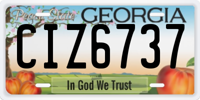 GA license plate CIZ6737
