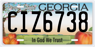 GA license plate CIZ6738