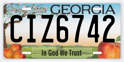 GA license plate CIZ6742