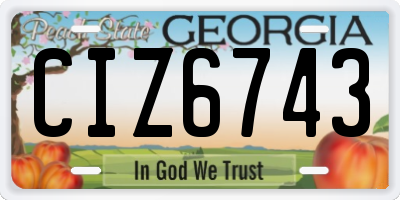 GA license plate CIZ6743