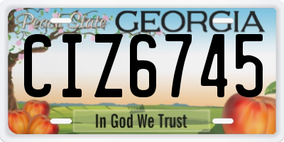 GA license plate CIZ6745