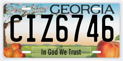 GA license plate CIZ6746