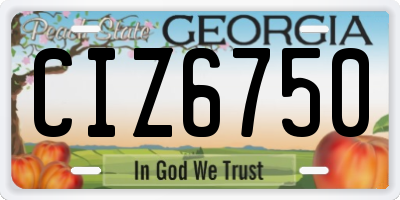 GA license plate CIZ6750