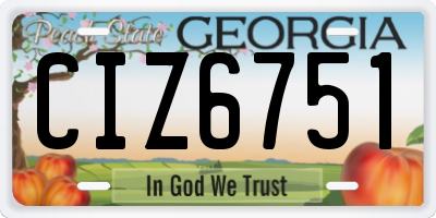 GA license plate CIZ6751
