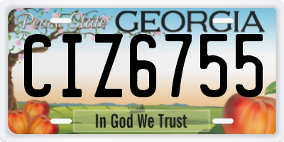 GA license plate CIZ6755