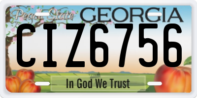 GA license plate CIZ6756