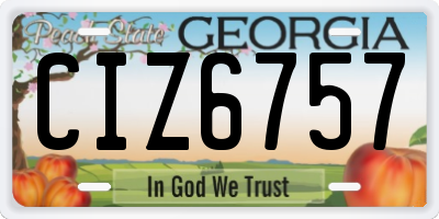 GA license plate CIZ6757