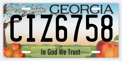 GA license plate CIZ6758