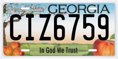 GA license plate CIZ6759