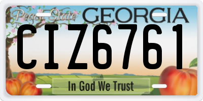 GA license plate CIZ6761