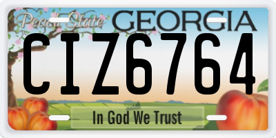GA license plate CIZ6764