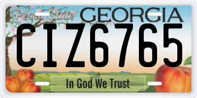 GA license plate CIZ6765