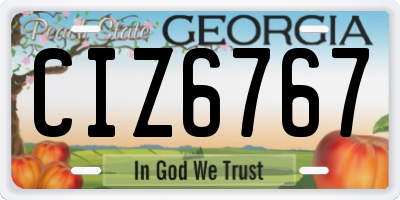GA license plate CIZ6767