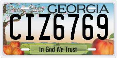 GA license plate CIZ6769
