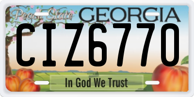 GA license plate CIZ6770