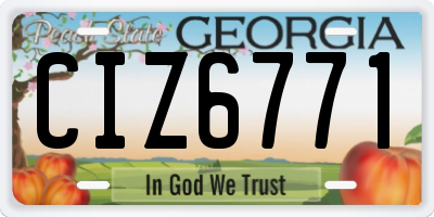 GA license plate CIZ6771