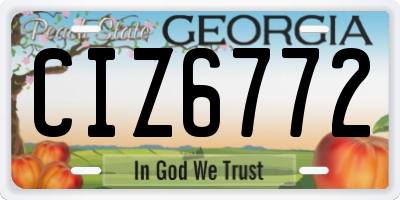 GA license plate CIZ6772