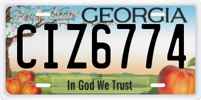 GA license plate CIZ6774