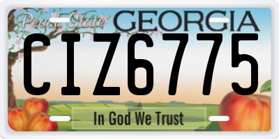 GA license plate CIZ6775