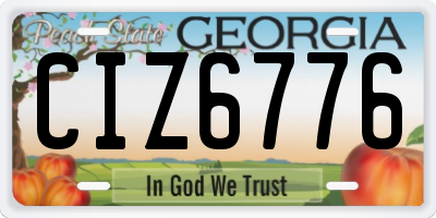 GA license plate CIZ6776