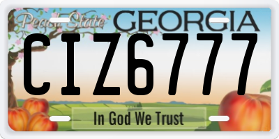 GA license plate CIZ6777
